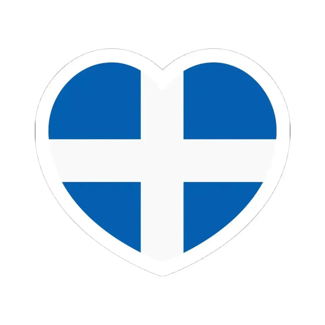Heart Flag of Greece 1822-1978 - STICKER Vinyl Kiss-Cut Decal 4 Inch White - The Sticker Space