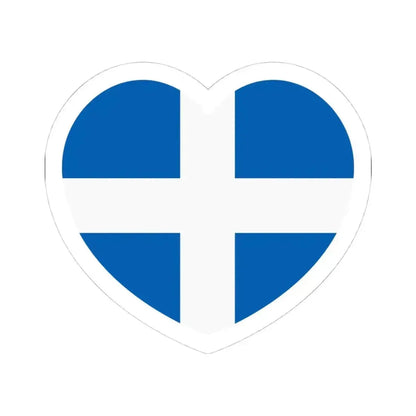 Heart Flag of Greece 1822-1978 - STICKER Vinyl Kiss-Cut Decal 4 Inch White - The Sticker Space