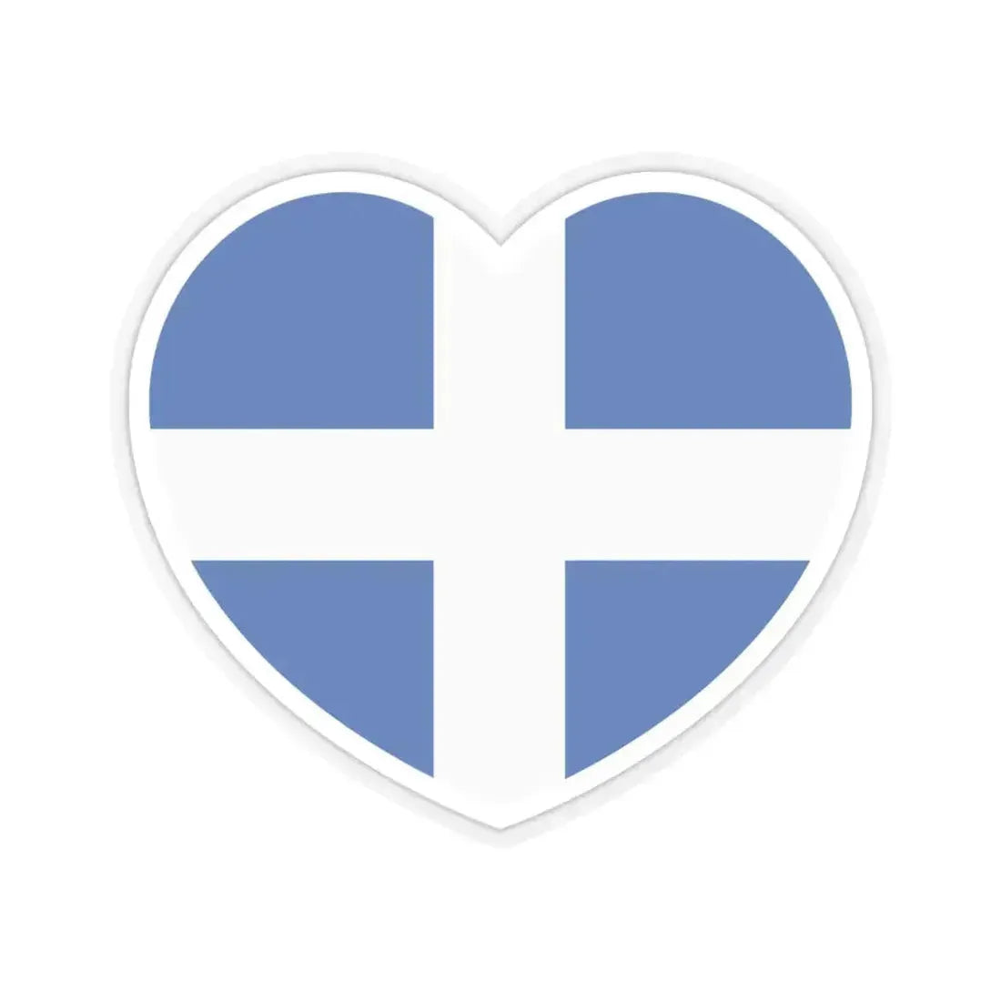 Heart Flag of Greece 1822-1978 - STICKER Vinyl Kiss-Cut Decal 6 Inch Transparent - The Sticker Space