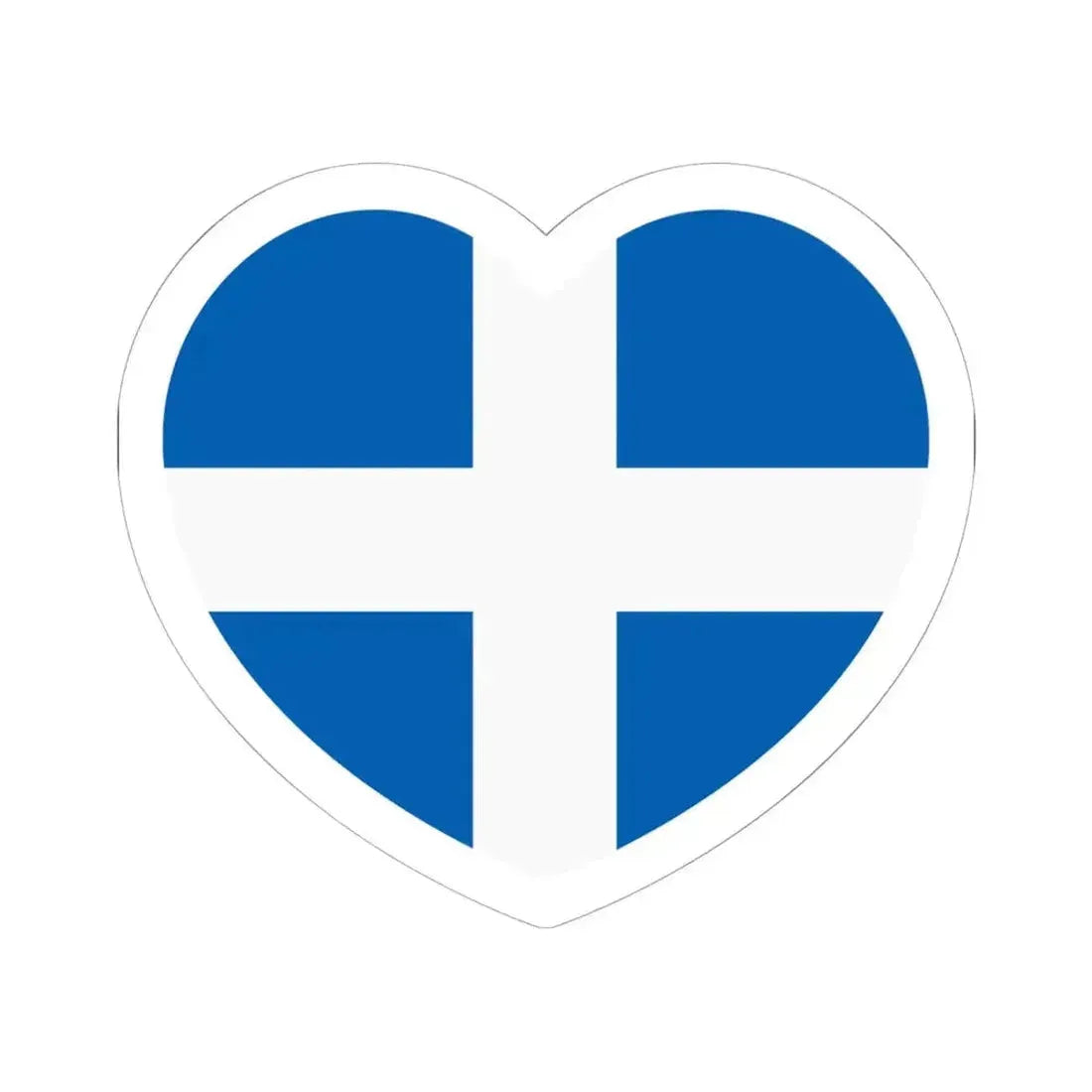 Heart Flag of Greece 1822-1978 - STICKER Vinyl Kiss-Cut Decal 6 Inch White - The Sticker Space
