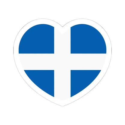 Heart Flag of Greece 1822-1978 - STICKER Vinyl Kiss-Cut Decal 6 Inch White - The Sticker Space