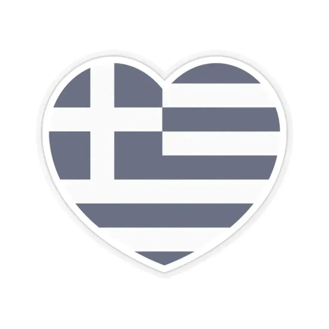 Heart Flag of Greece 1970-1975 - STICKER Vinyl Kiss-Cut Decal 2 Inch Transparent - The Sticker Space