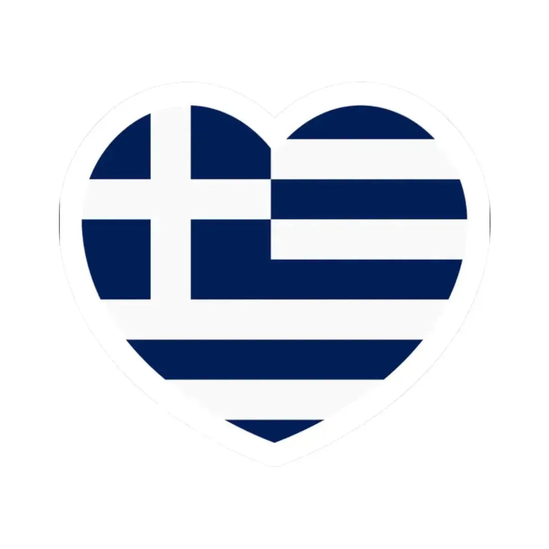 Heart Flag of Greece 1970-1975 - STICKER Vinyl Kiss-Cut Decal 2 Inch White - The Sticker Space