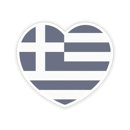 Heart Flag of Greece 1970-1975 - STICKER Vinyl Kiss-Cut Decal 6 Inch Transparent - The Sticker Space