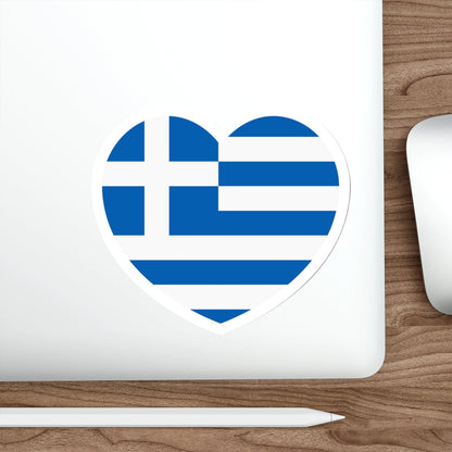 Heart Flag of Greece - STICKER Vinyl Die-Cut Decal-The Sticker Space