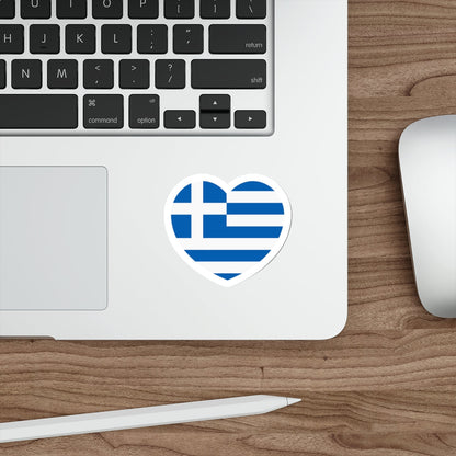 Heart Flag of Greece - STICKER Vinyl Die-Cut Decal-The Sticker Space