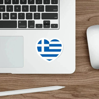 Heart Flag of Greece - STICKER Vinyl Die-Cut Decal - The Sticker Space