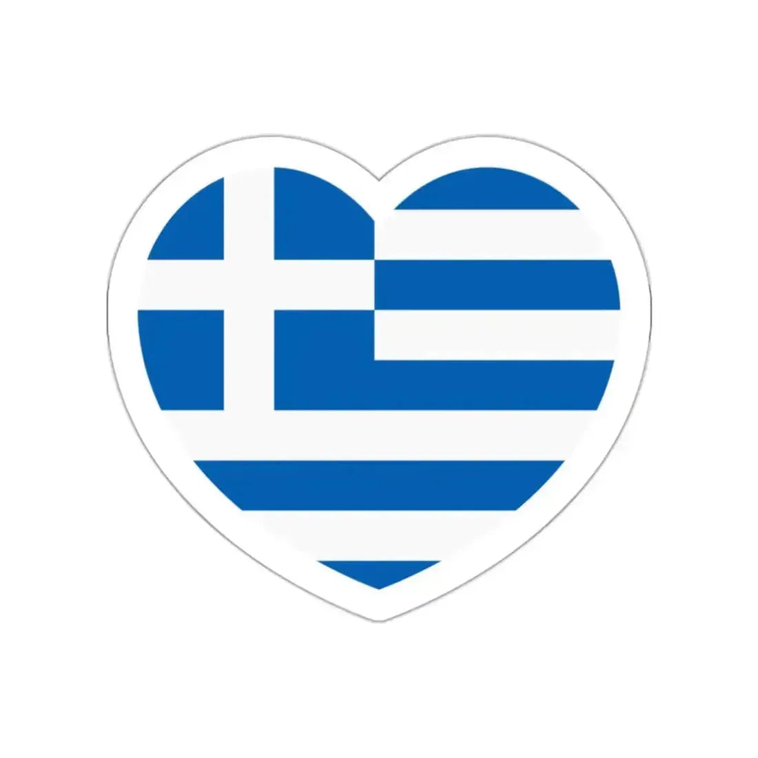 Heart Flag of Greece - STICKER Vinyl Die-Cut Decal White Die-Cut 2 Inch - The Sticker Space
