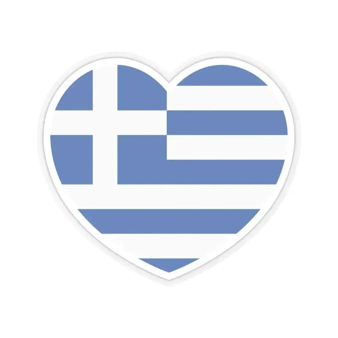 Heart Flag of Greece - STICKER Vinyl Kiss-Cut Decal 3 Inch Transparent - The Sticker Space