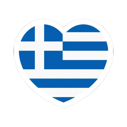 Heart Flag of Greece - STICKER Vinyl Kiss-Cut Decal 3 Inch White - The Sticker Space
