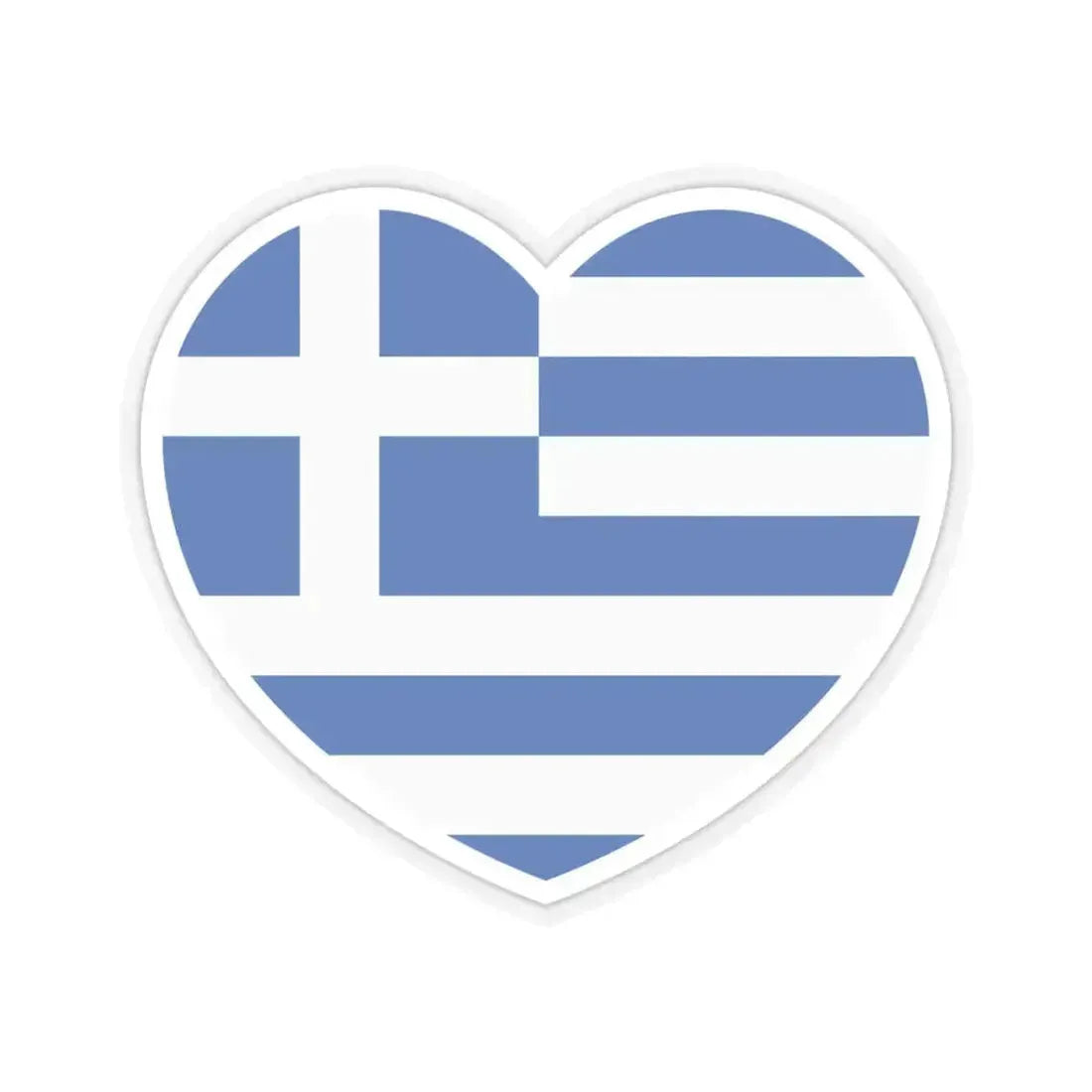 Heart Flag of Greece - STICKER Vinyl Kiss-Cut Decal 6 Inch Transparent - The Sticker Space