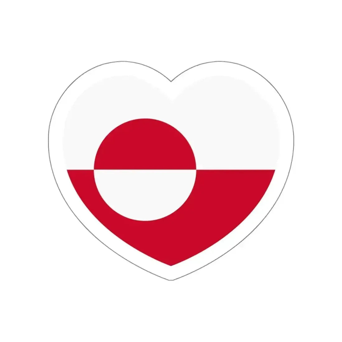 Heart Flag of Greenland - STICKER Vinyl Die-Cut Decal White Die-Cut 6 Inch - The Sticker Space