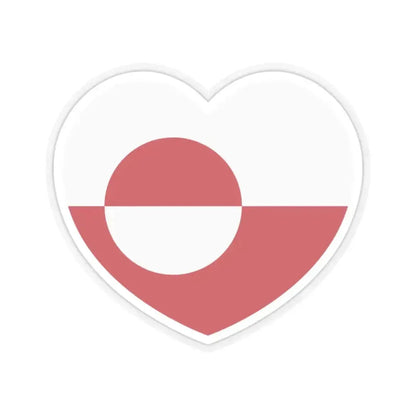 Heart Flag of Greenland - STICKER Vinyl Kiss-Cut Decal 2 Inch Transparent - The Sticker Space