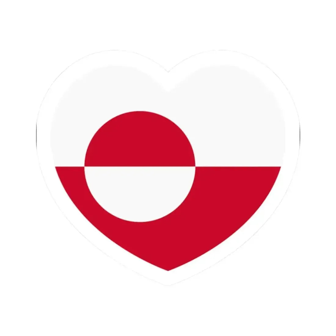 Heart Flag of Greenland - STICKER Vinyl Kiss-Cut Decal 2 Inch White - The Sticker Space