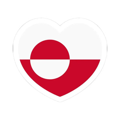 Heart Flag of Greenland - STICKER Vinyl Kiss-Cut Decal 3 Inch White - The Sticker Space