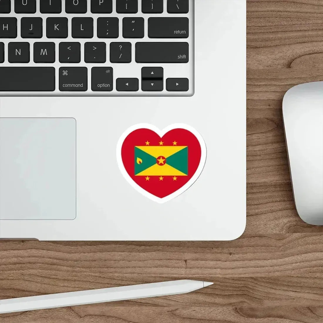 Heart Flag of Grenada - STICKER Vinyl Die-Cut Decal - The Sticker Space