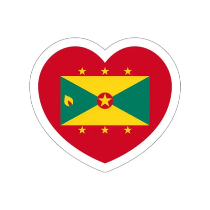 Heart Flag of Grenada - STICKER Vinyl Die-Cut Decal White Die-Cut 3 Inch - The Sticker Space