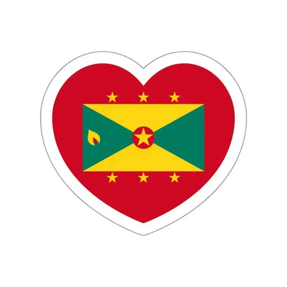 Heart Flag of Grenada - STICKER Vinyl Die-Cut Decal White Die-Cut 6 Inch - The Sticker Space