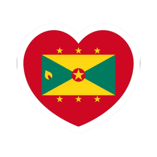 Heart Flag of Grenada - STICKER Vinyl Kiss-Cut Decal 2 Inch White - The Sticker Space