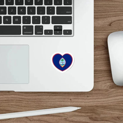Heart Flag of Guam - STICKER Vinyl Die-Cut Decal - The Sticker Space