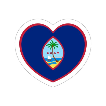 Heart Flag of Guam - STICKER Vinyl Die-Cut Decal White Die-Cut 2 Inch - The Sticker Space