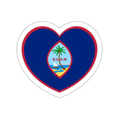 Heart Flag of Guam - STICKER Vinyl Die-Cut Decal White Die-Cut 3 Inch - The Sticker Space