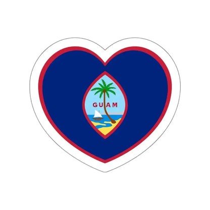 Heart Flag of Guam - STICKER Vinyl Die-Cut Decal White Die-Cut 6 Inch - The Sticker Space