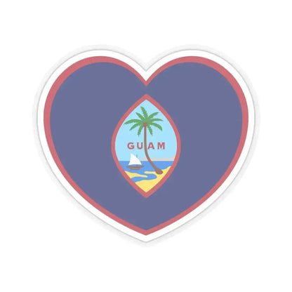 Heart Flag of Guam - STICKER Vinyl Kiss-Cut Decal 6 Inch Transparent - The Sticker Space