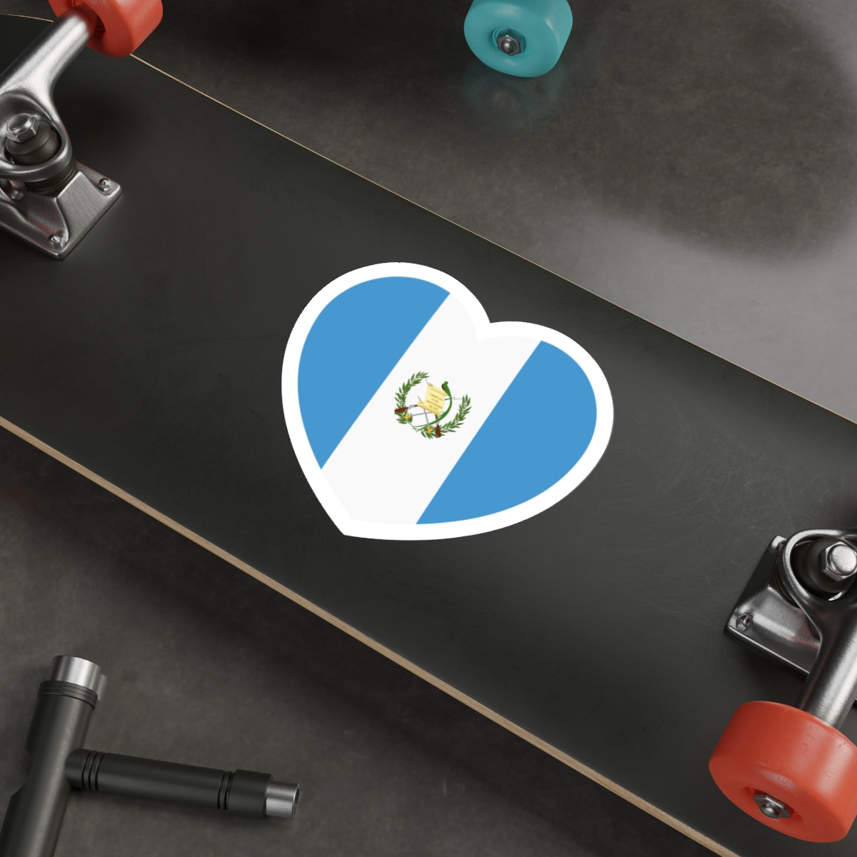 Heart Flag of Guatemala - STICKER Vinyl Die-Cut Decal-The Sticker Space