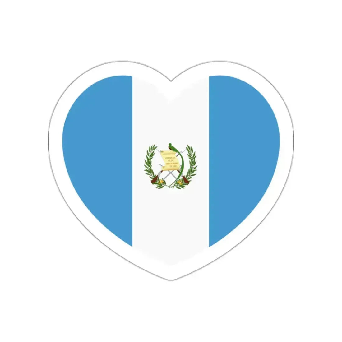 Heart Flag of Guatemala - STICKER Vinyl Die-Cut Decal White Die-Cut 2 Inch - The Sticker Space