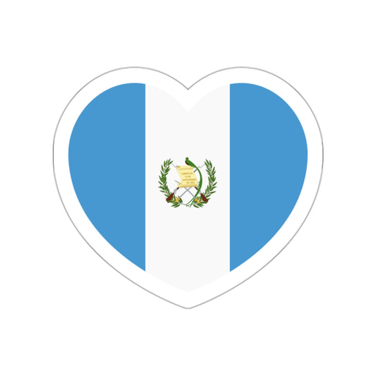 Heart Flag of Guatemala - STICKER Vinyl Die-Cut Decal-White-The Sticker Space