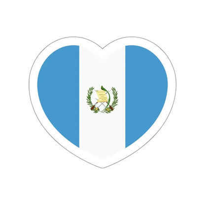 Heart Flag of Guatemala - STICKER Vinyl Die-Cut Decal White Die-Cut 3 Inch - The Sticker Space