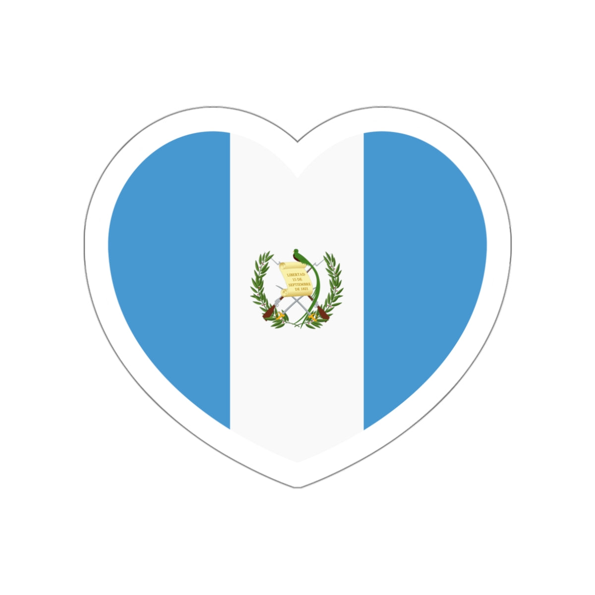 Heart Flag of Guatemala - STICKER Vinyl Die-Cut Decal-White-The Sticker Space