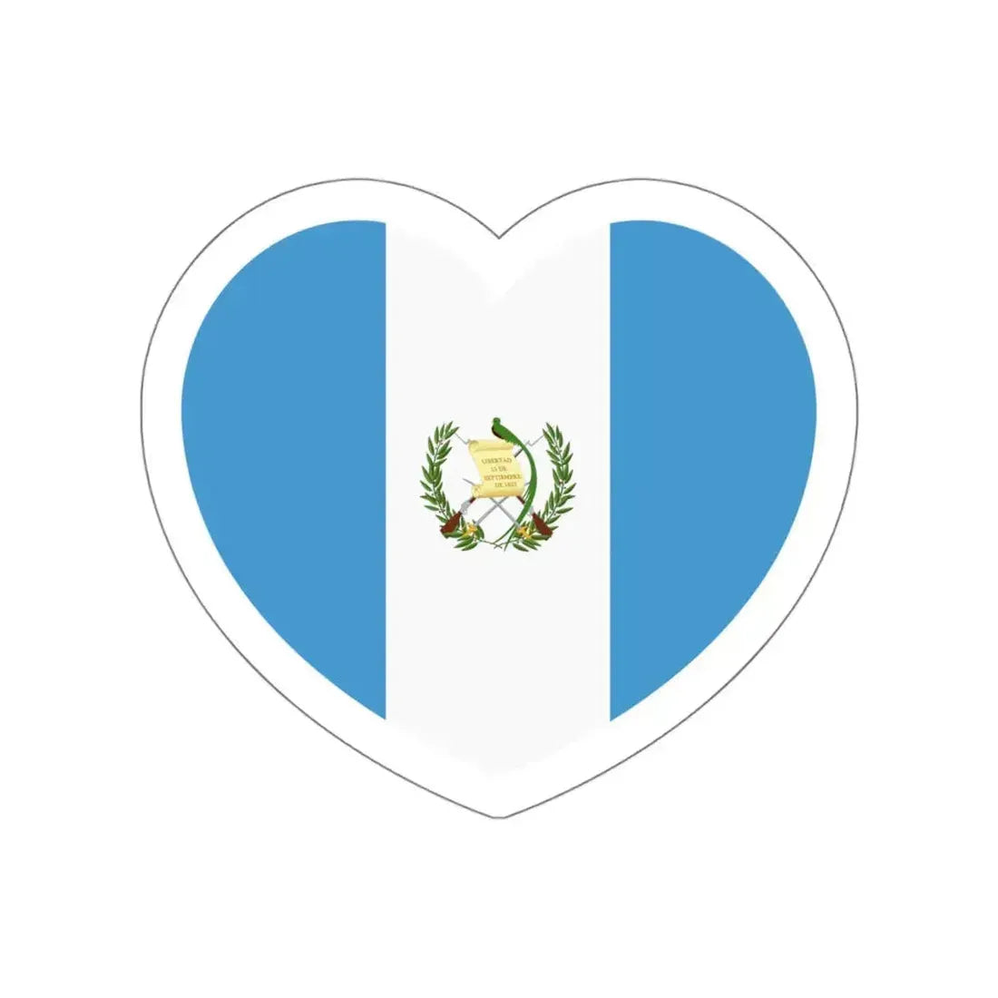 Heart Flag of Guatemala - STICKER Vinyl Die-Cut Decal White Die-Cut 5 Inch - The Sticker Space