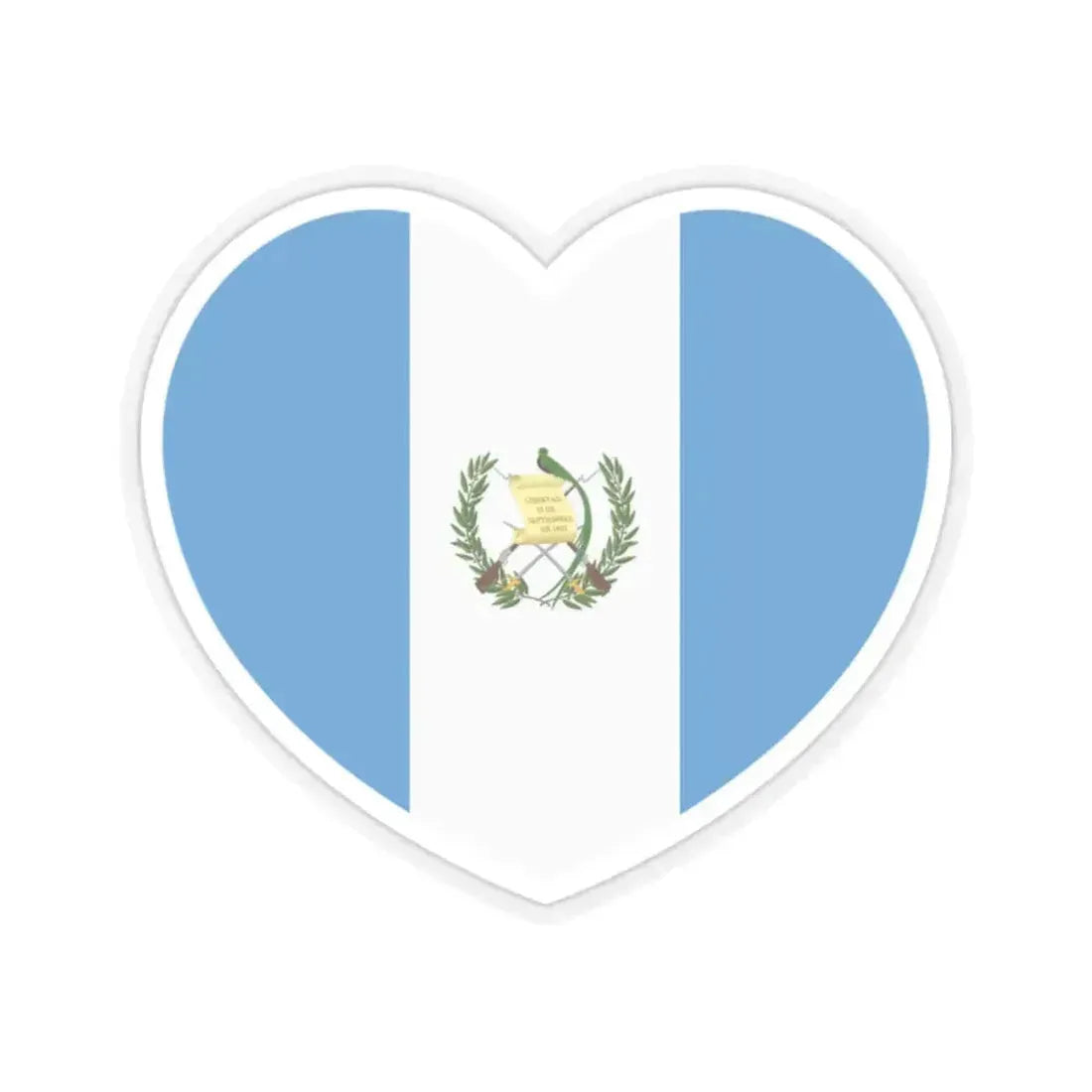 Heart Flag of Guatemala - STICKER Vinyl Kiss-Cut Decal 2 Inch Transparent - The Sticker Space