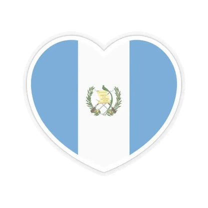 Heart Flag of Guatemala - STICKER Vinyl Kiss-Cut Decal 2 Inch Transparent - The Sticker Space