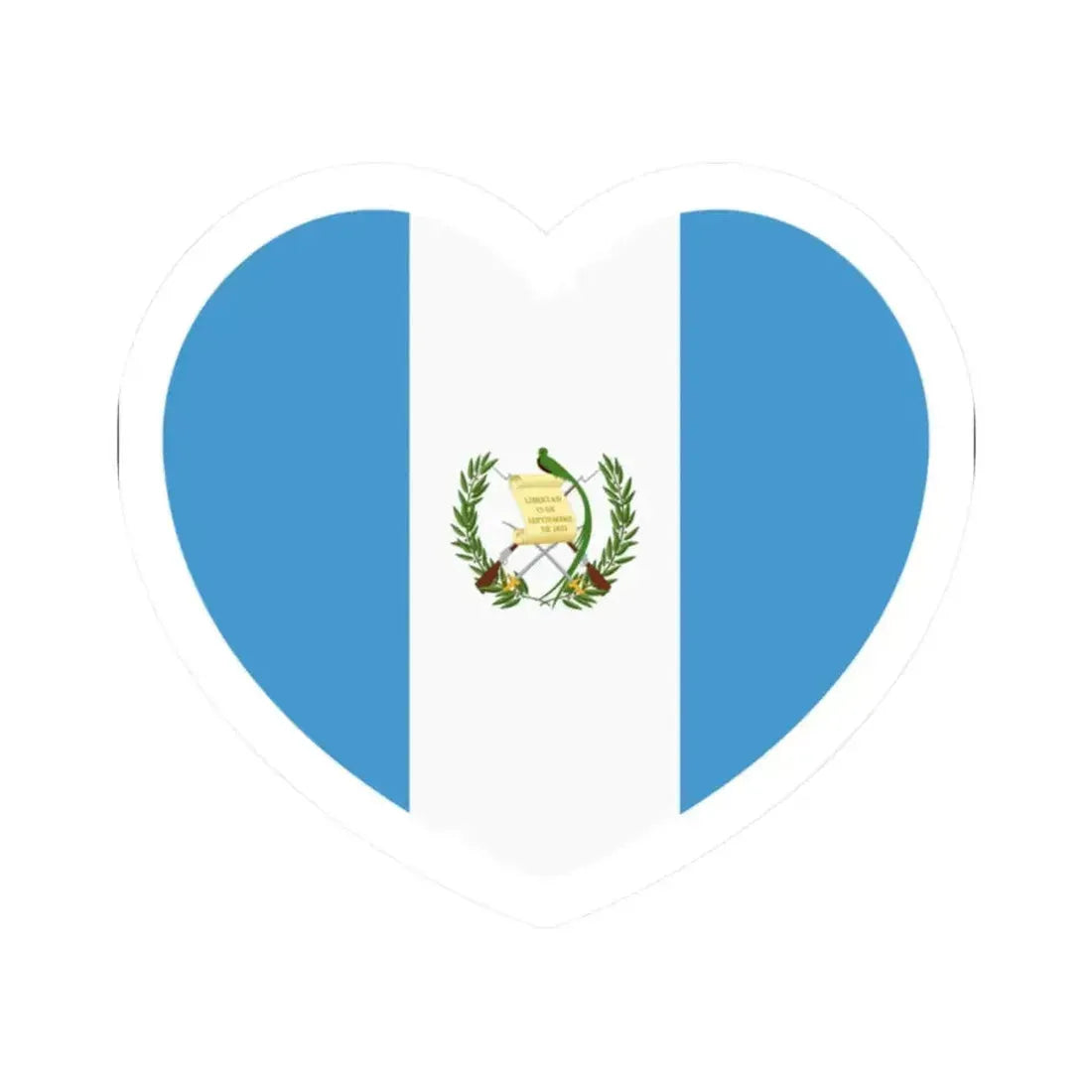 Heart Flag of Guatemala - STICKER Vinyl Kiss-Cut Decal 2 Inch White - The Sticker Space