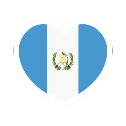Heart Flag of Guatemala - STICKER Vinyl Kiss-Cut Decal 2 Inch White - The Sticker Space