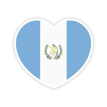 Heart Flag of Guatemala - STICKER Vinyl Kiss-Cut Decal 3 Inch Transparent - The Sticker Space