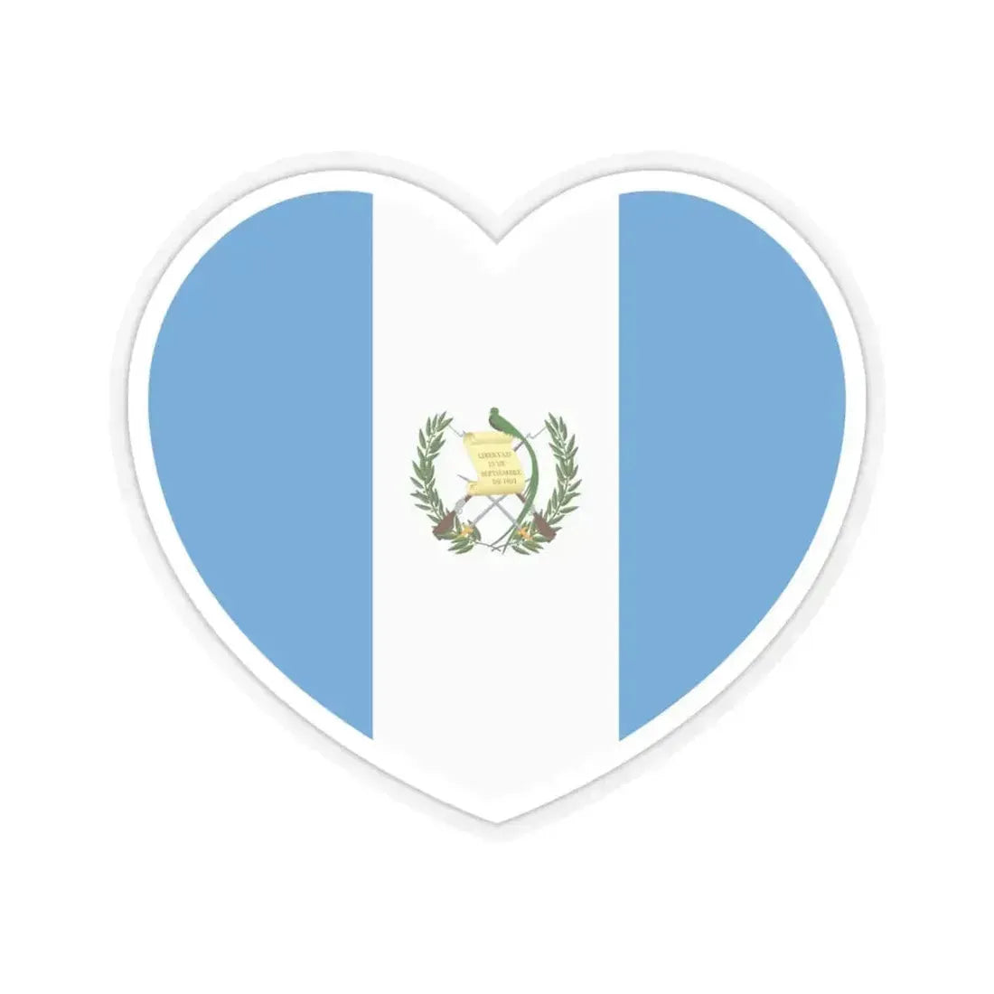 Heart Flag of Guatemala - STICKER Vinyl Kiss-Cut Decal 4 Inch Transparent - The Sticker Space