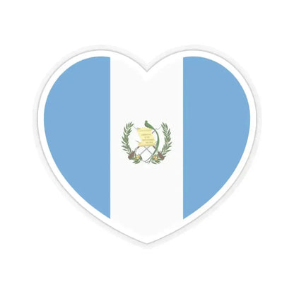 Heart Flag of Guatemala - STICKER Vinyl Kiss-Cut Decal 4 Inch Transparent - The Sticker Space