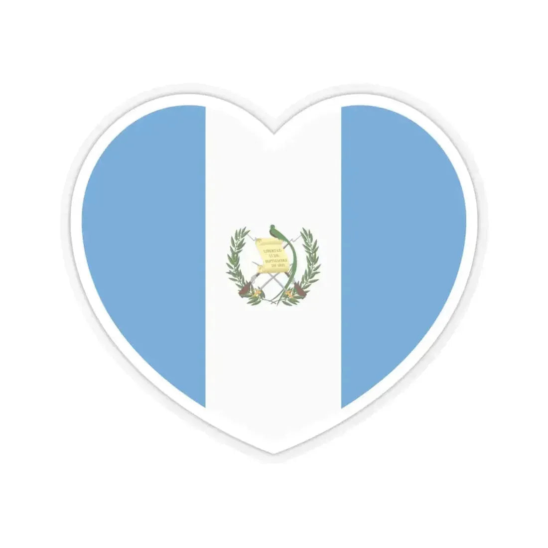 Heart Flag of Guatemala - STICKER Vinyl Kiss-Cut Decal 6 Inch Transparent - The Sticker Space