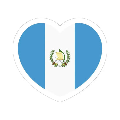 Heart Flag of Guatemala - STICKER Vinyl Kiss-Cut Decal 6 Inch White - The Sticker Space