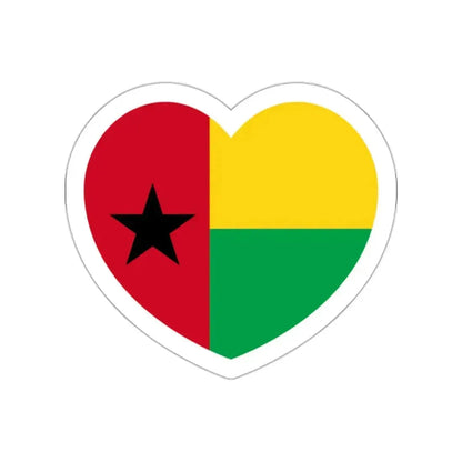 Heart Flag of Guinea-Bissau - STICKER Vinyl Die-Cut Decal White Die-Cut 2 Inch - The Sticker Space
