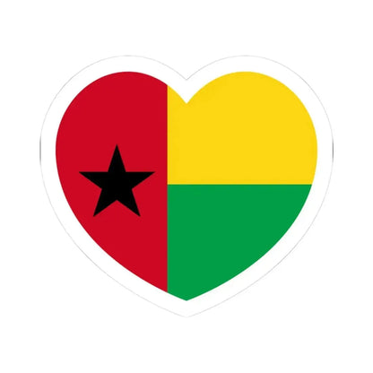 Heart Flag of Guinea-Bissau - STICKER Vinyl Kiss-Cut Decal 3 Inch White - The Sticker Space