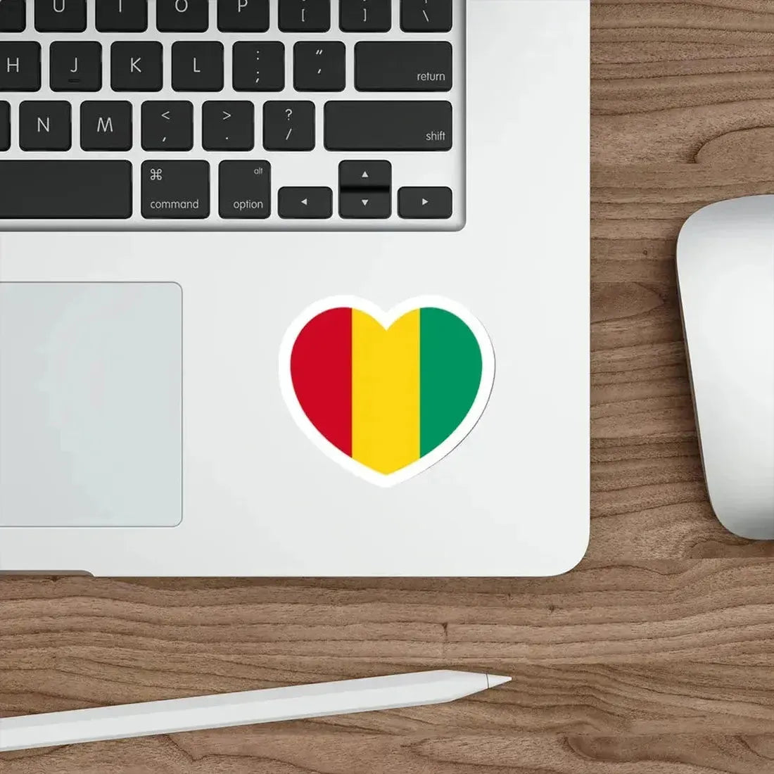Heart Flag of Guinea - STICKER Vinyl Die-Cut Decal - The Sticker Space