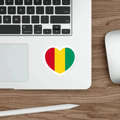 Heart Flag of Guinea - STICKER Vinyl Die-Cut Decal - The Sticker Space