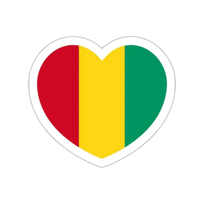 Heart Flag of Guinea - STICKER Vinyl Die-Cut Decal White Die-Cut 2 Inch - The Sticker Space