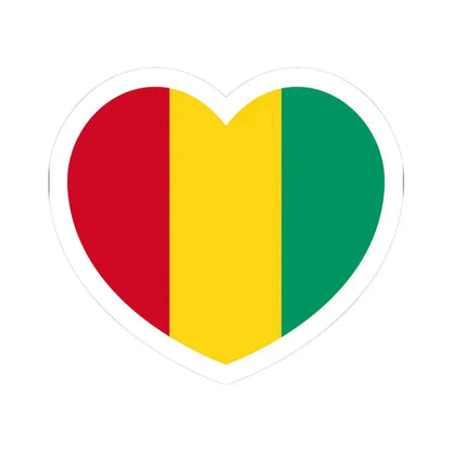 Heart Flag of Guinea - STICKER Vinyl Kiss-Cut Decal 3 Inch White - The Sticker Space