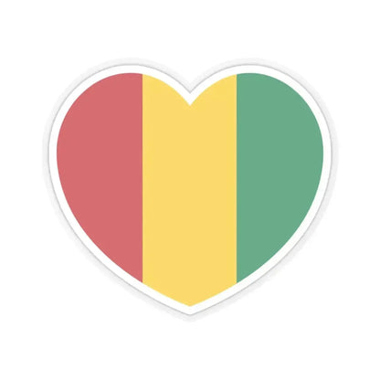 Heart Flag of Guinea - STICKER Vinyl Kiss-Cut Decal 4 Inch Transparent - The Sticker Space